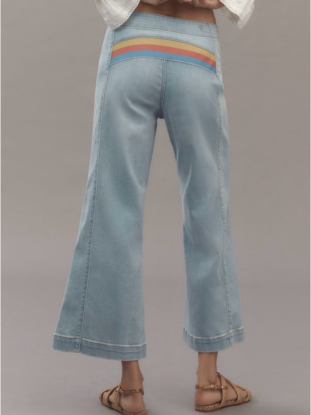 Pilcro rainbow high rise crop denim